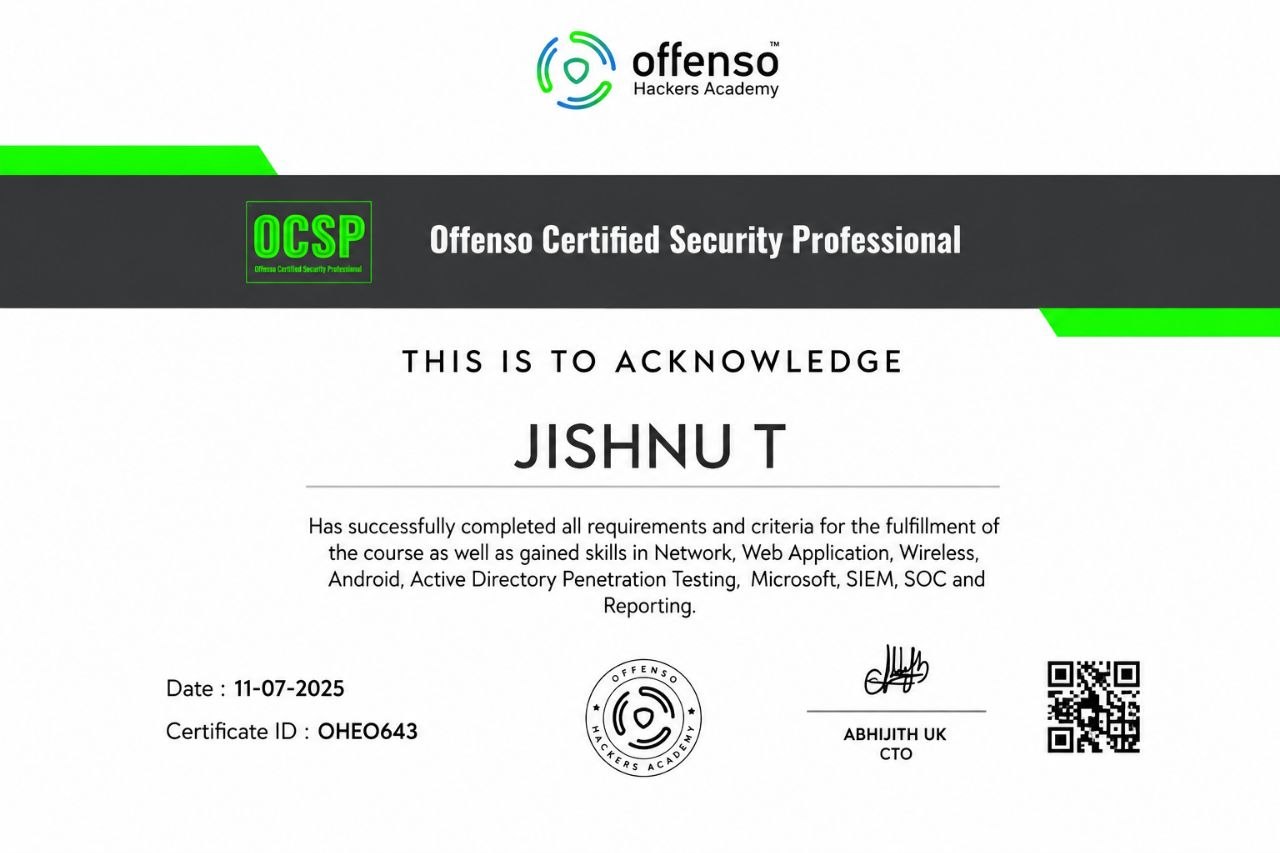 Offensive Cybersecurity Student Professional (OCSP)